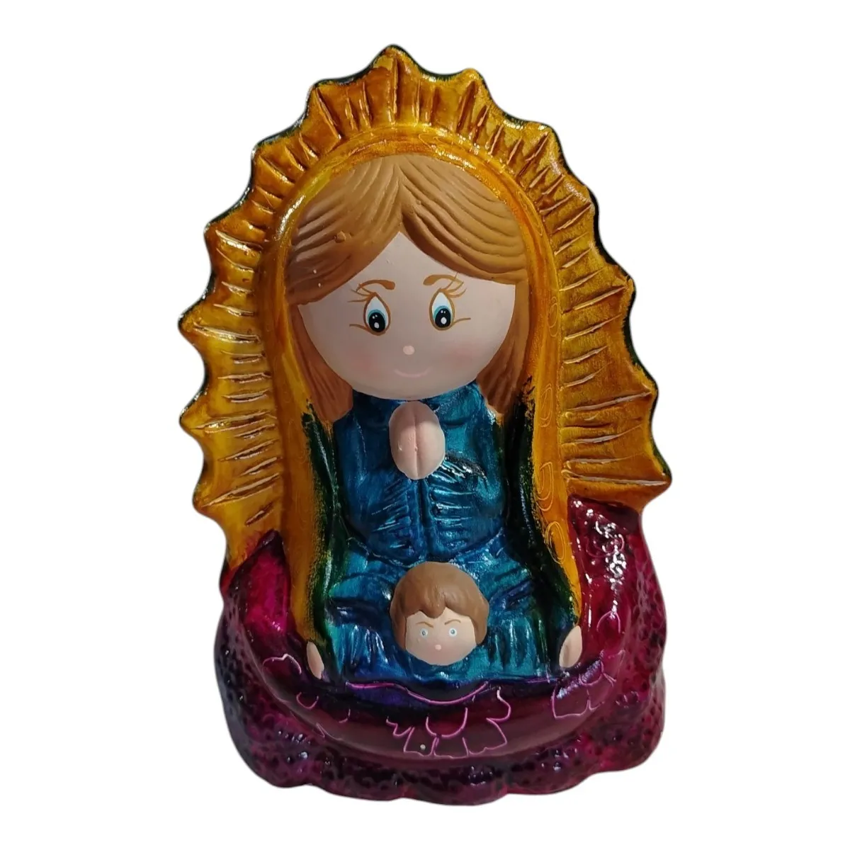 Alcancía Virgen de Guadalupe Amarilla